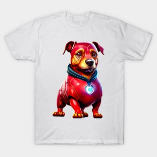 Canine Hero: Love-Shaped Arc Reactor Dachshund T-Shirt